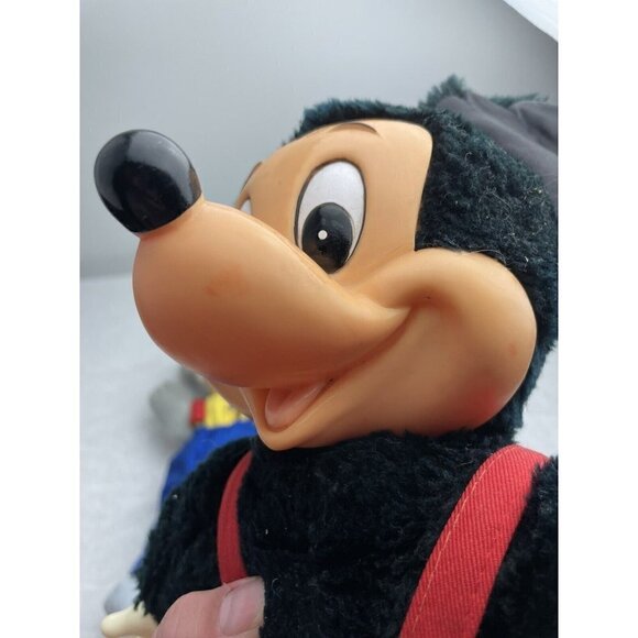Vintage Applause Walt Disney Mickey Mouse Plastic Face Stuffed Toy 12" Hard Feet - Picture 7 of 9